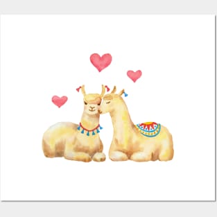 Llamas in love 2 Posters and Art